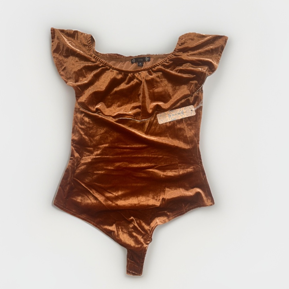 Iris Brown Velvet Bodysuit – Size Medium – NWT